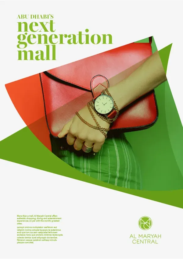 Al Maryah Central Posters green clutch