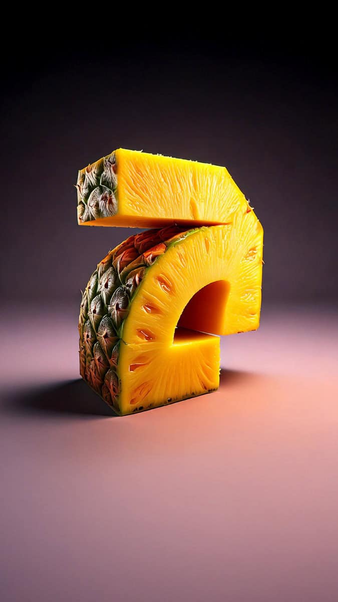 Brand Husl sculpted pineapple in shape of letter G