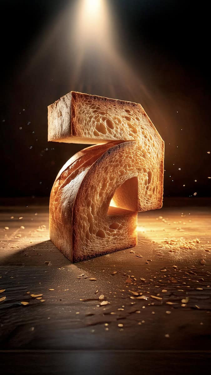 Brand Husl beautifully illuminated sliced bread art piece